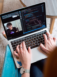 someone making a website
